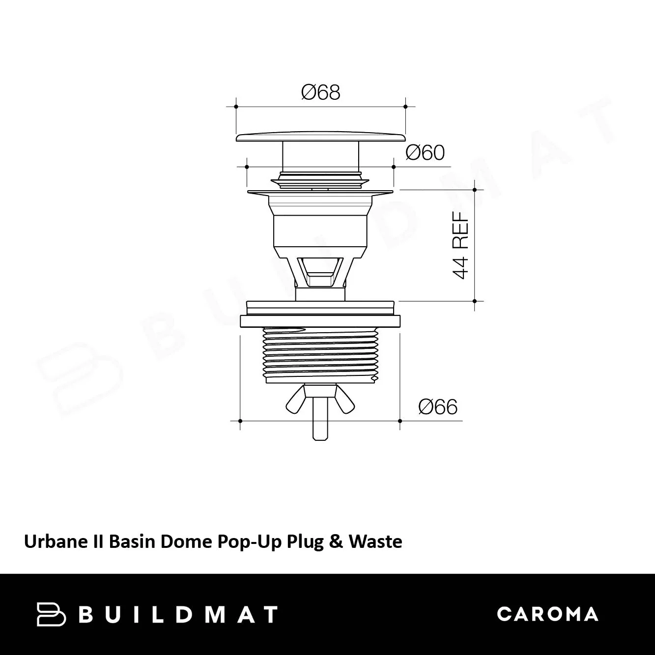 Caroma Urbane II Basin Dome Pop-Up Plug & Waste Brushed Bronze - Image 4