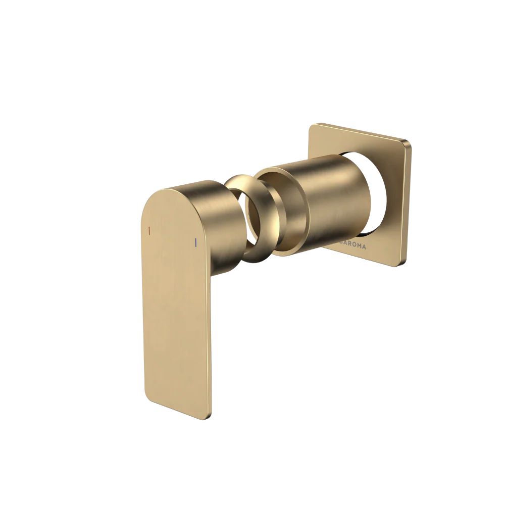 Caroma Urbane II Bath/Shower Wall Mixer with Square Cover Plate (Trim Kit Only) Brushed Brass - Image 3