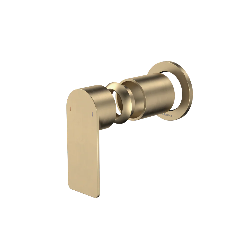 Caroma Urbane II Bath/Shower Wall Mixer with Round Cover Plate (Trim Kit Only) Brushed Brass - Image 3