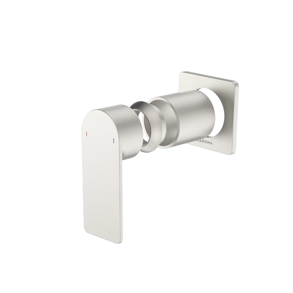 Caroma Urbane II Bath/Shower Wall Mixer with Square Cover Plate (Trim Kit Only) Brushed Nickel