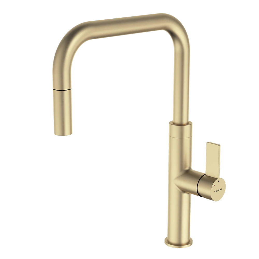 Caroma Urbane II Pull Out Sink Mixer Brushed Brass Lead Free