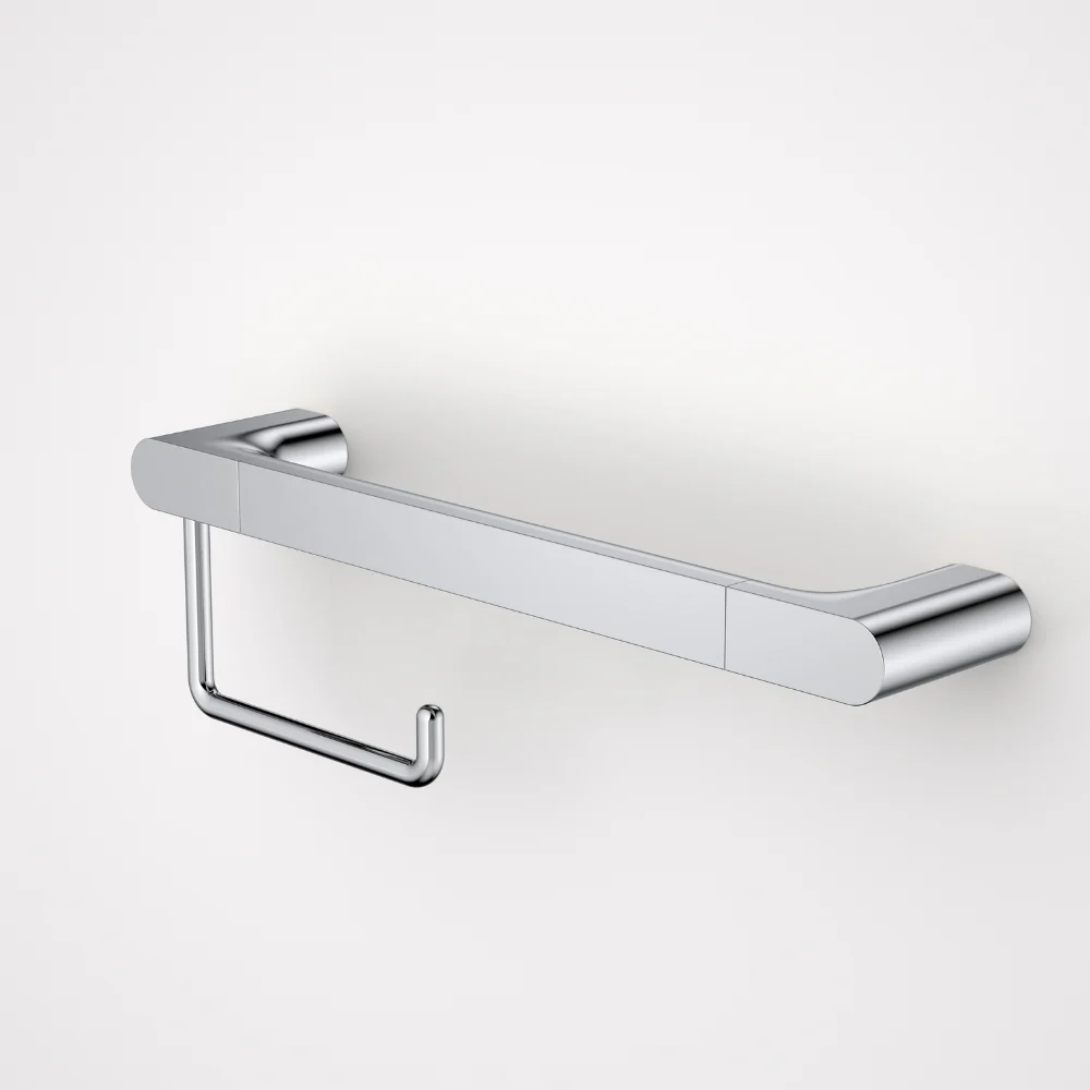 Caroma Urbane II Universal Rail 400mm Toilet Roll Holder Set Chrome - Image 2