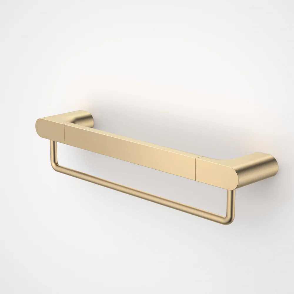 Caroma Urbane II Universal Towel Rail 400mm Set Brushed Brass - Image 2