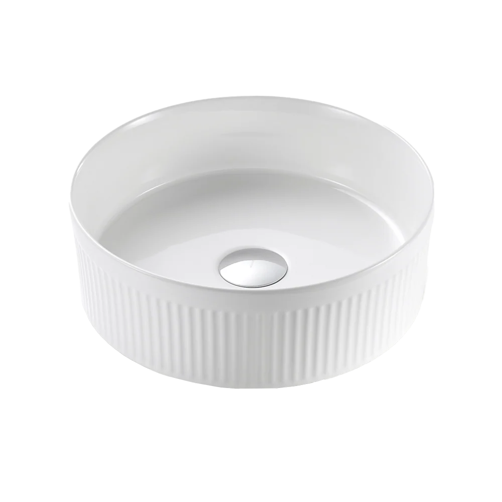 Keva Cascade Round Above Counter Basin Gloss White
