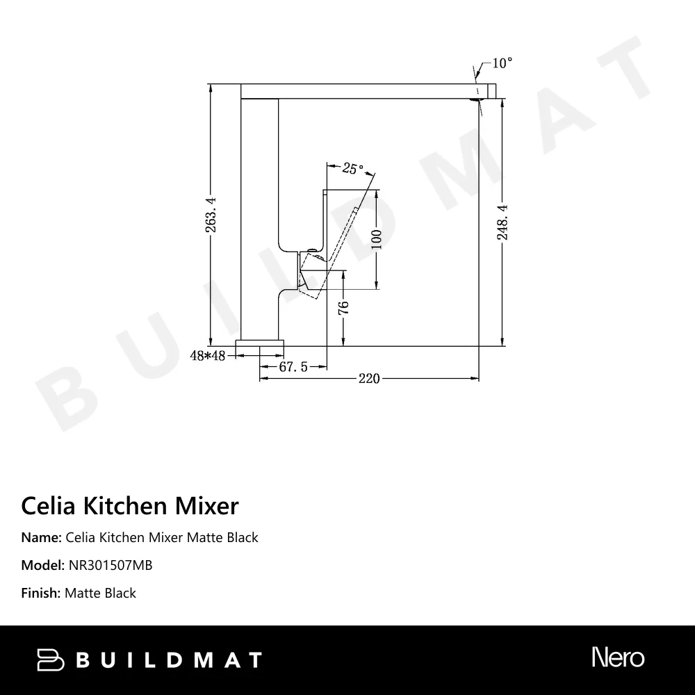 Nero Celia Kitchen Mixer Matte Black - Image 4