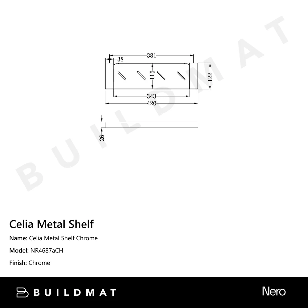 Nero Celia Metal Shelf Chrome - Image 4