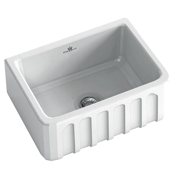 Chambord Louis Single Bowl Fireclay White