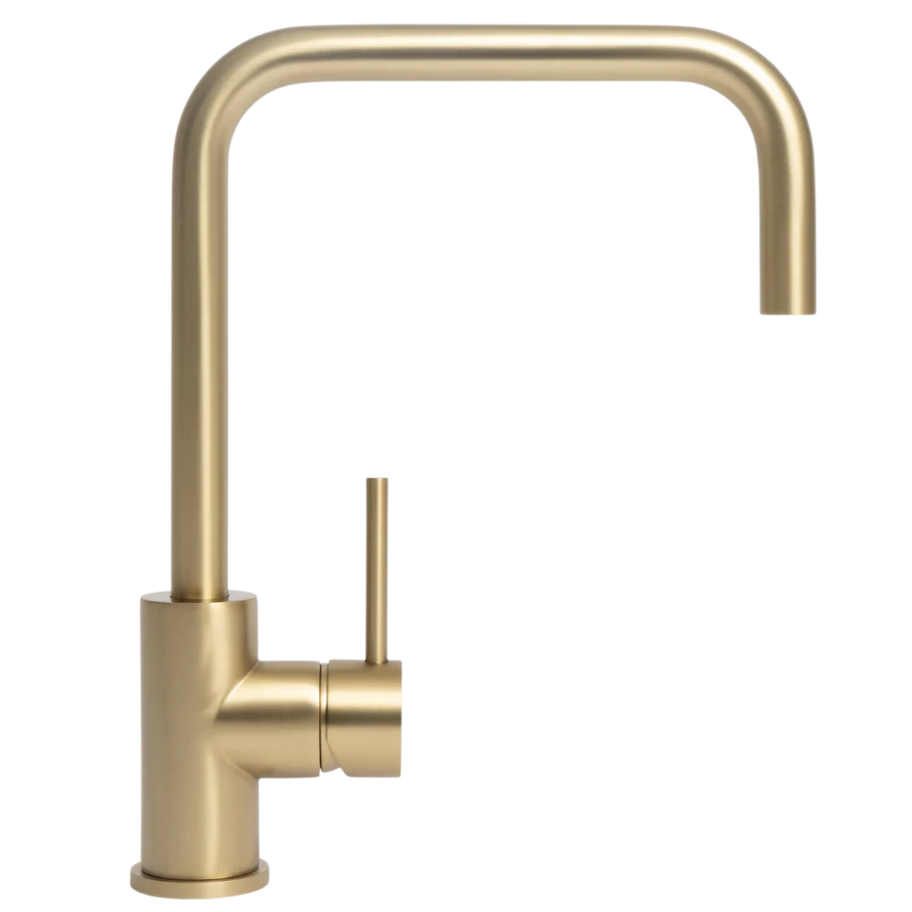 Alma Charlotte Brushed Brass Gold Square Mixer - Image 3
