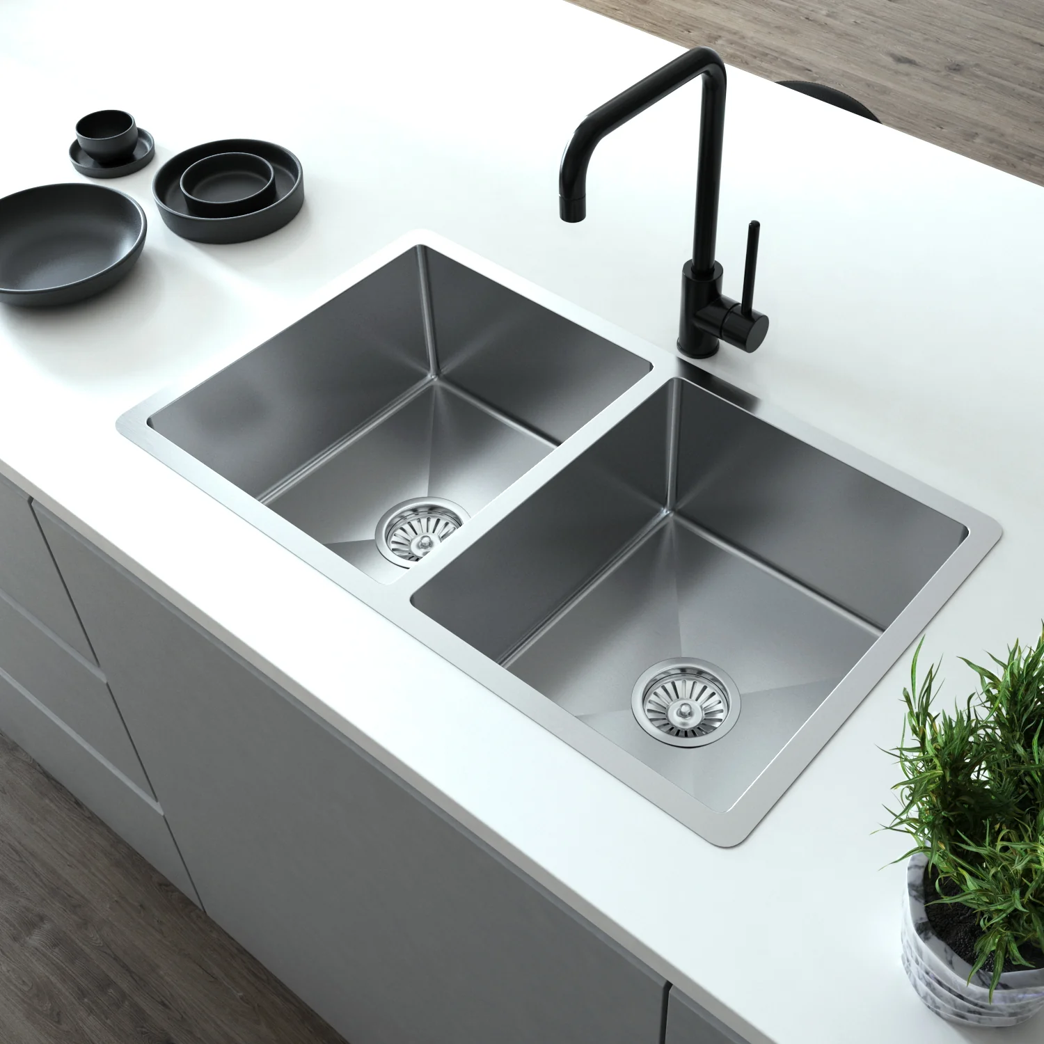 Alma Charlotte Matte Black Square Mixer - Image 5