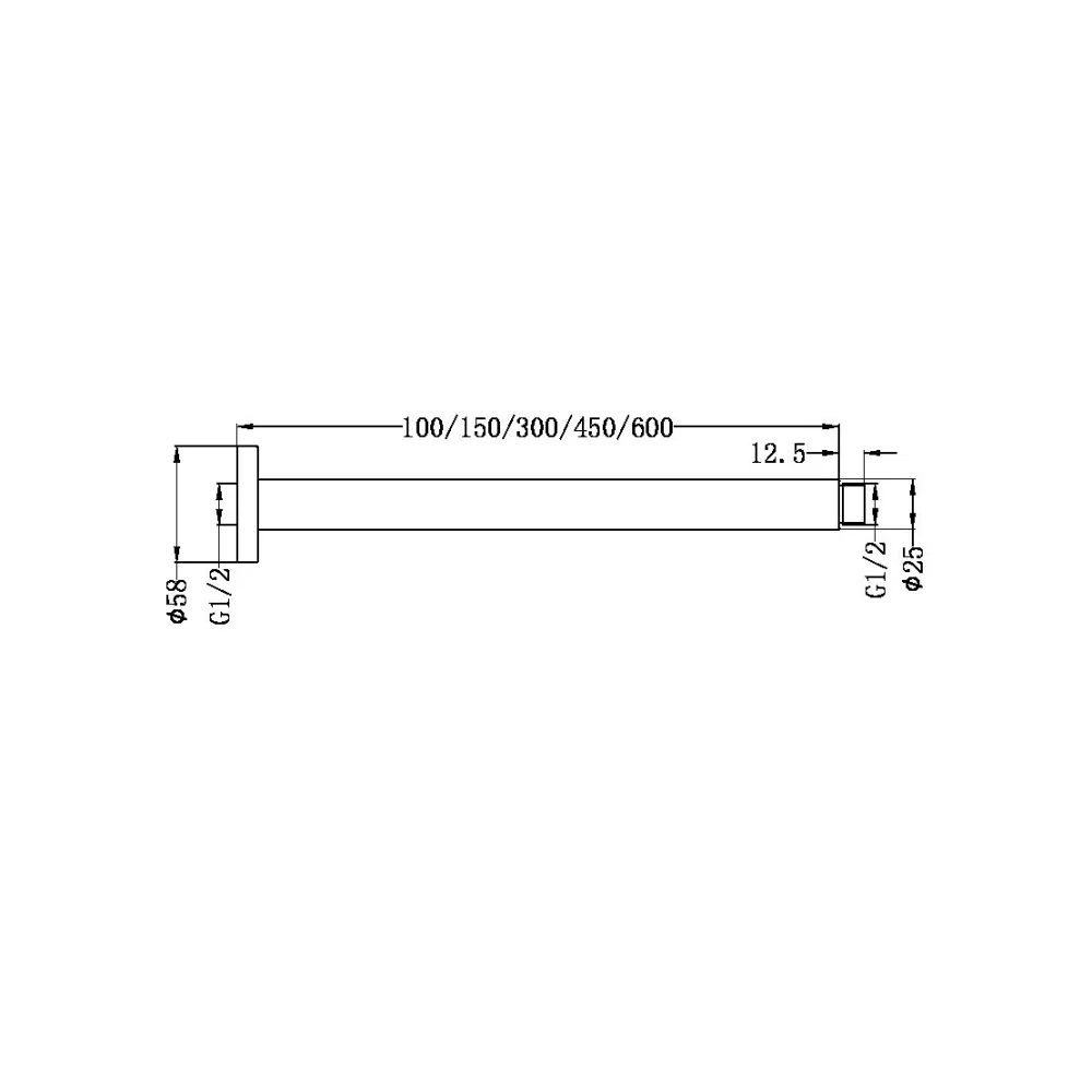 Nero Round Ceiling Arm 150mm Chrome - Image 4