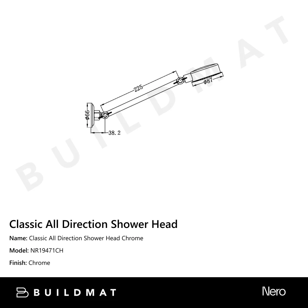 Nero Classic All Direction Shower Head Chrome - Image 4