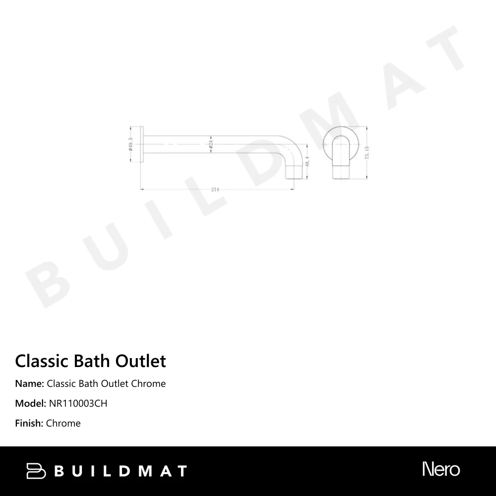 Nero Classic Bath Outlet Chrome - Image 4