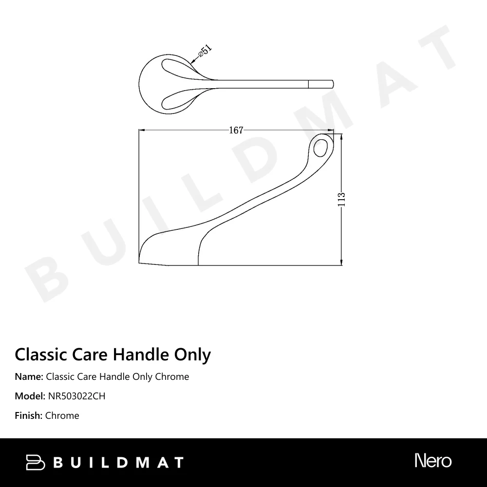 Nero Classic Care Handle Only Chrome - Image 4