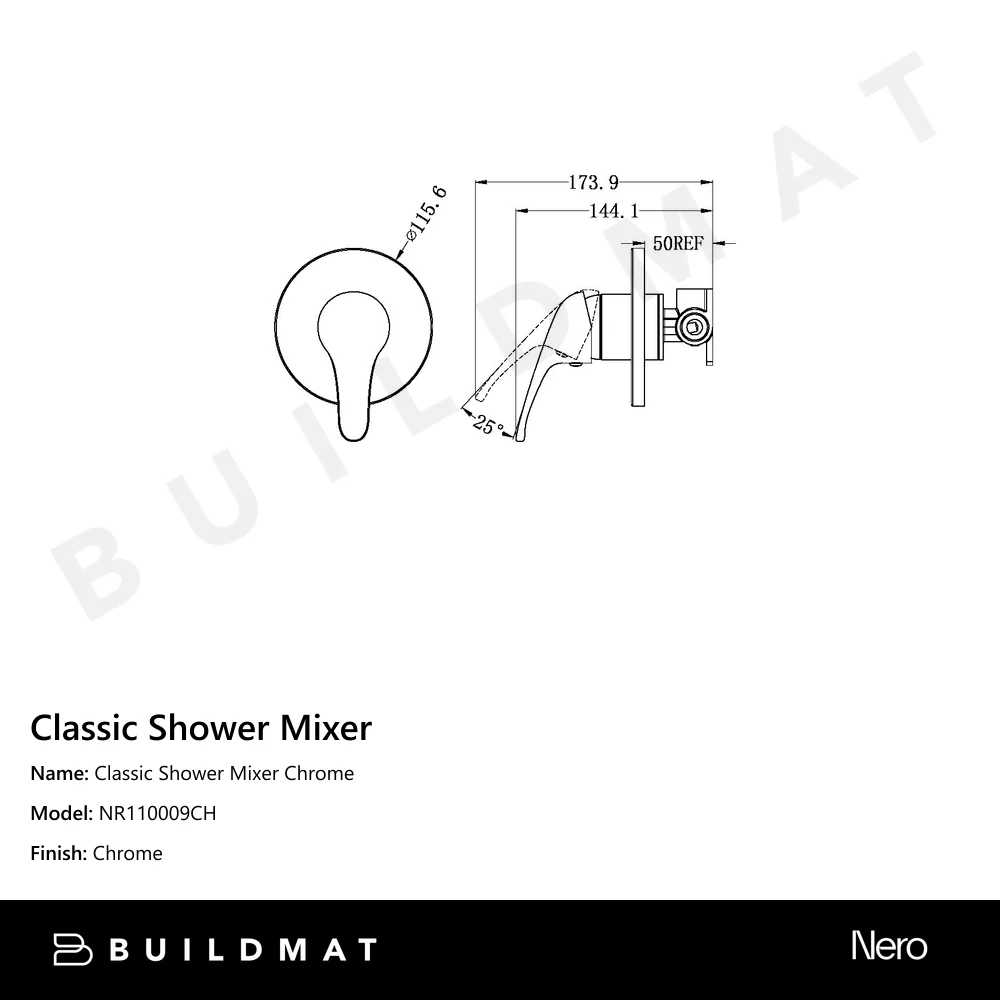 Nero Classic Shower Mixer Chrome - Image 4