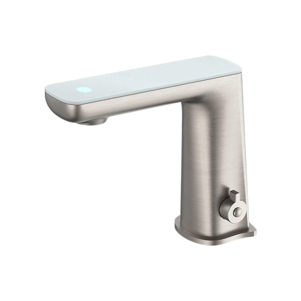 Nero Claudia Sensor Mixer with White Top Display Brushed Nickel
