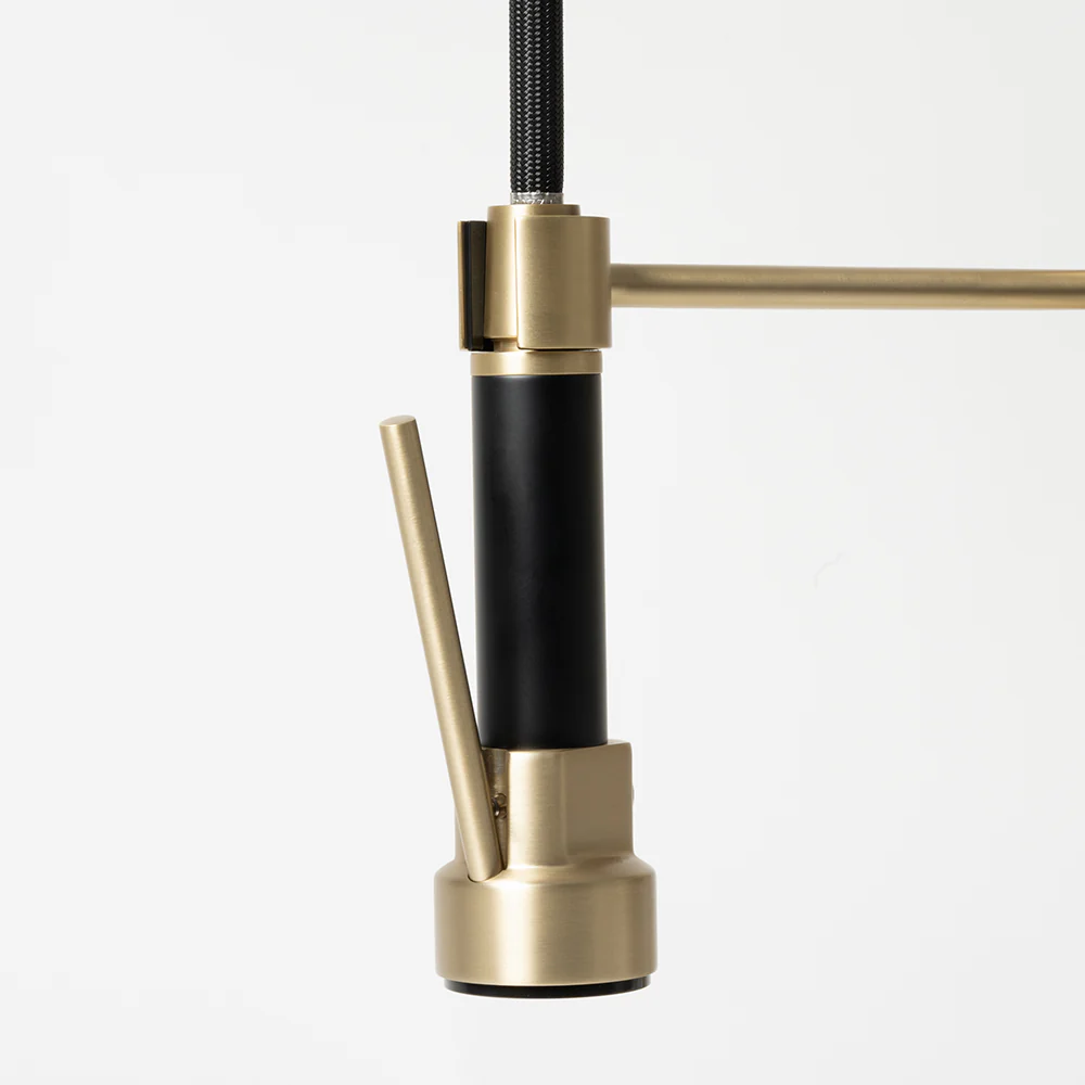 Alma Cleo Brushed Brass Gold Pull Down Dual Spray Mixer - Image 5