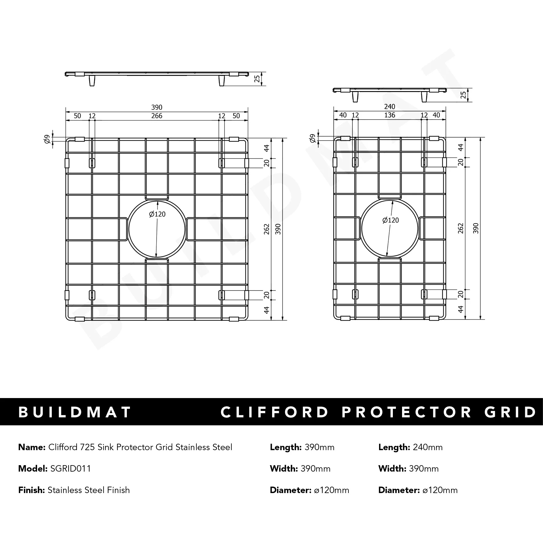 Alma Clifford 725 Double Sink Protector Grid - Image 4