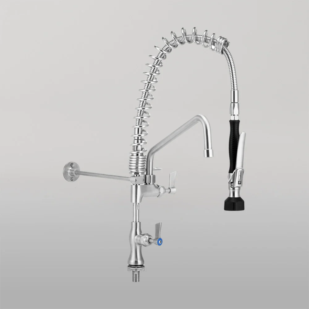 3monkeez Commercial Kitchen Mixer with Pre-Rinse and 12-inch Pot Filler Single Mixer - Image 2