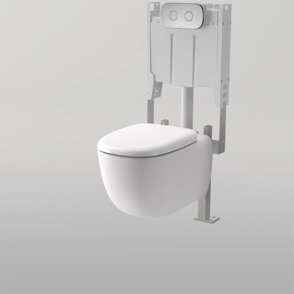 Caroma Contura II Cleanflush Wall Hung Invisi Series II Suite GermGard White - Image 4