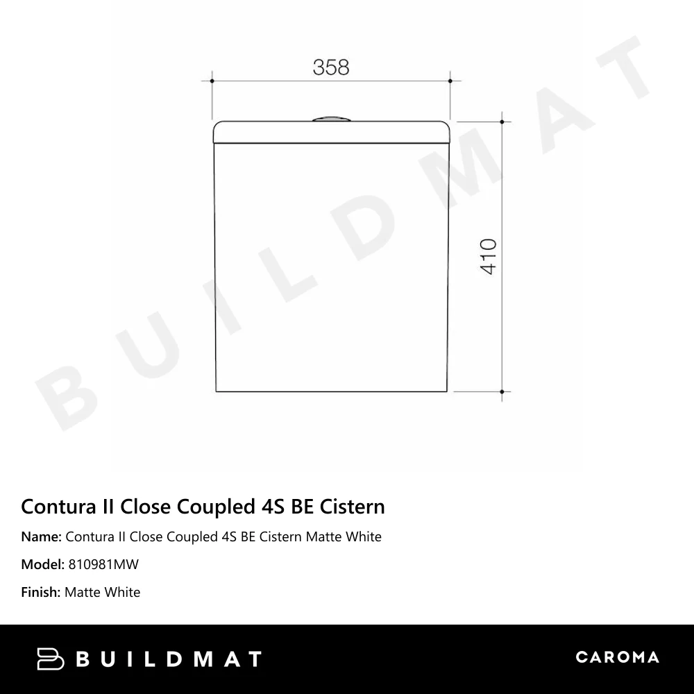 Caroma Contura II Close Coupled 4S BE Cistern Matte White - Image 4