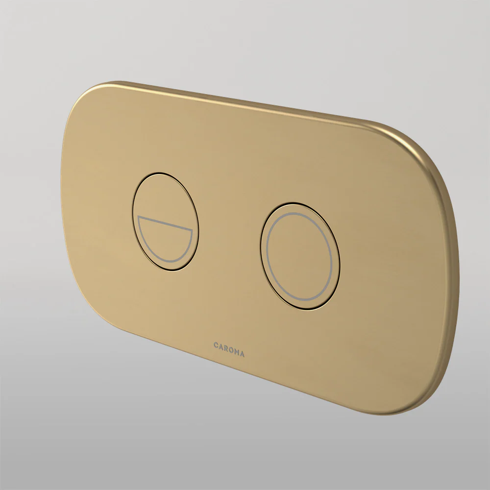 Caroma Contura II Invisi Series II Round Dc Dual Flush Button Panel Brushed Brass - Image 2
