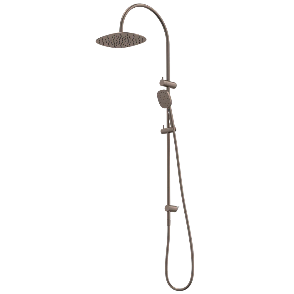 Caroma Contura II Rail Shower with Overhead Brushed Bronze - Image 3