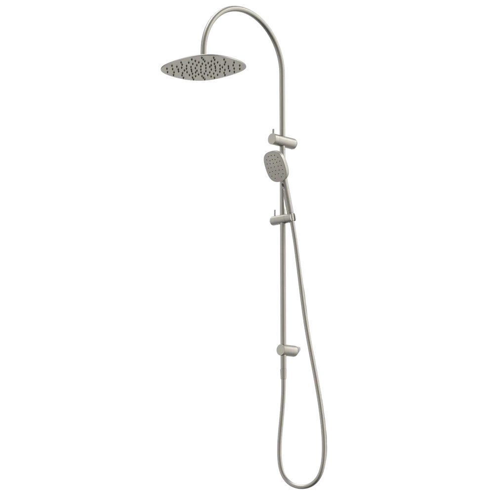 Caroma Contura II Rail Shower with Overhead Brushed Nickel - Image 3