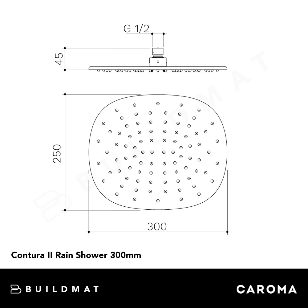 Caroma Contura II Rain Shower 300mm Brushed Bronze - Image 4