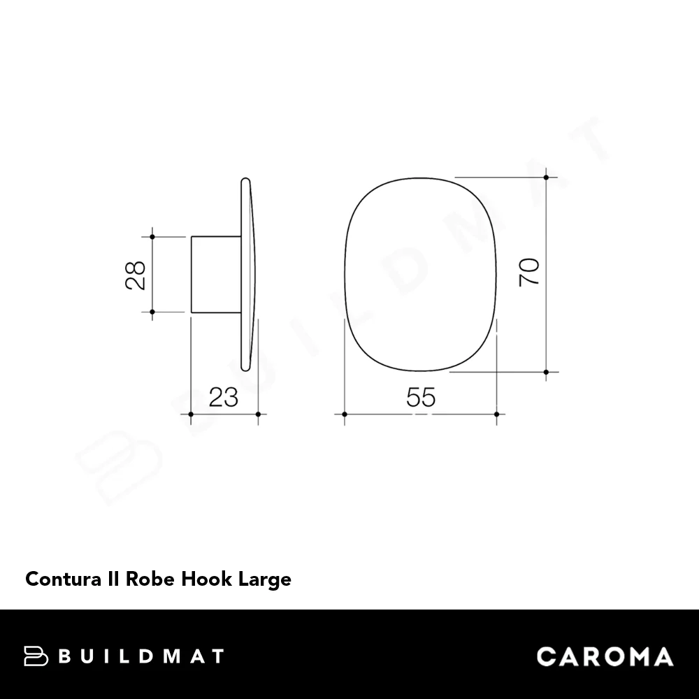 Caroma Contura II Robe Hook Large Matte Black - Image 4