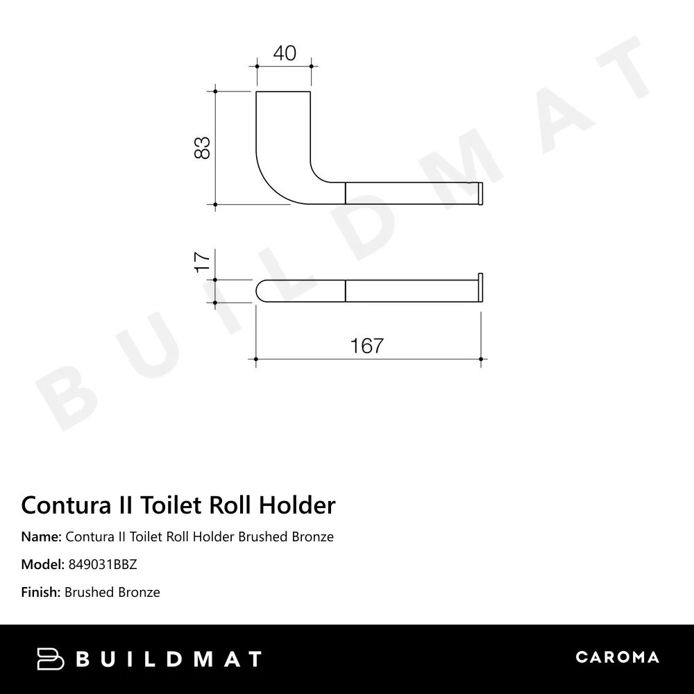 Caroma Contura II Toilet Roll Holder Brushed Bronze - Image 4
