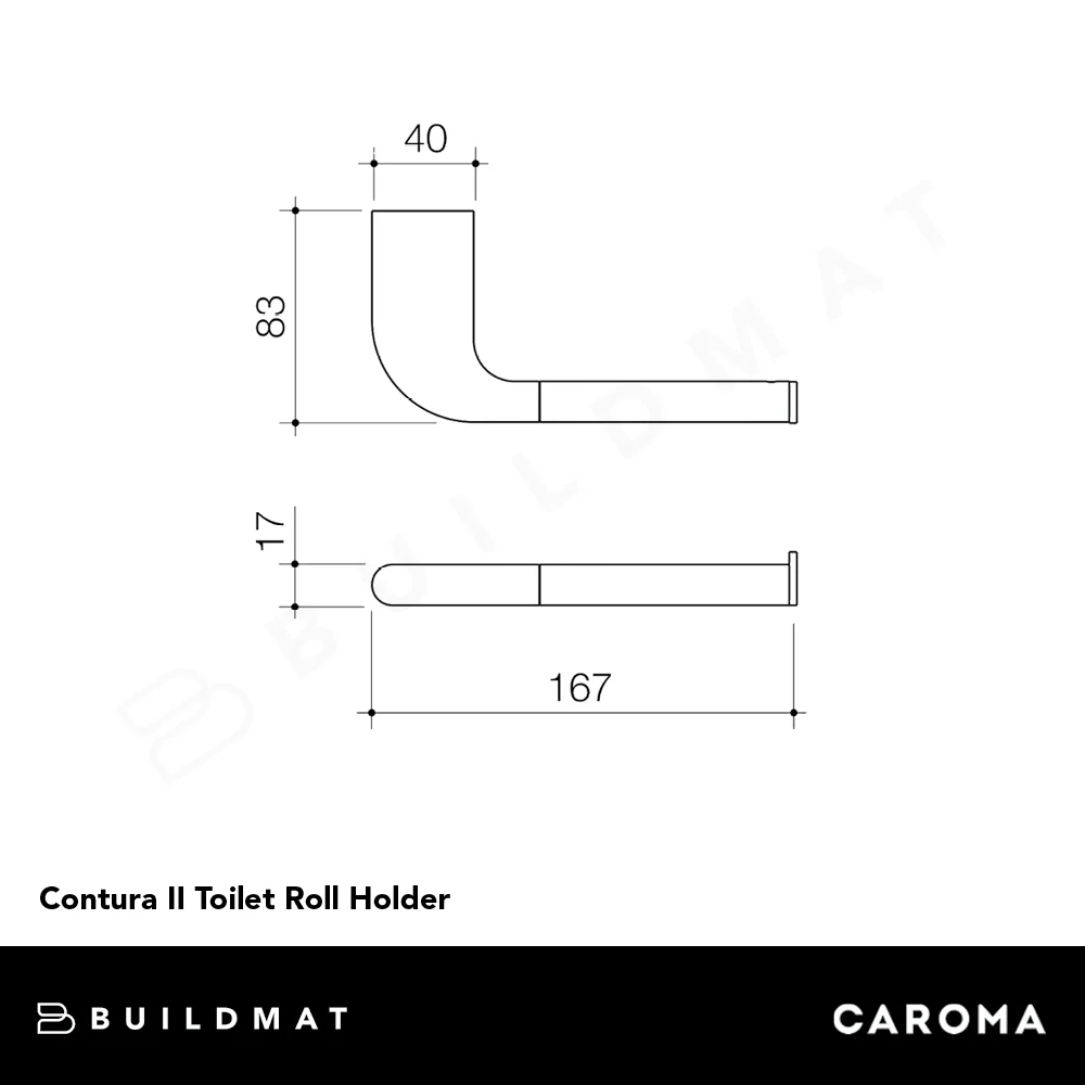 Caroma Contura II Toilet Roll Holder Brushed Nickel - Image 4