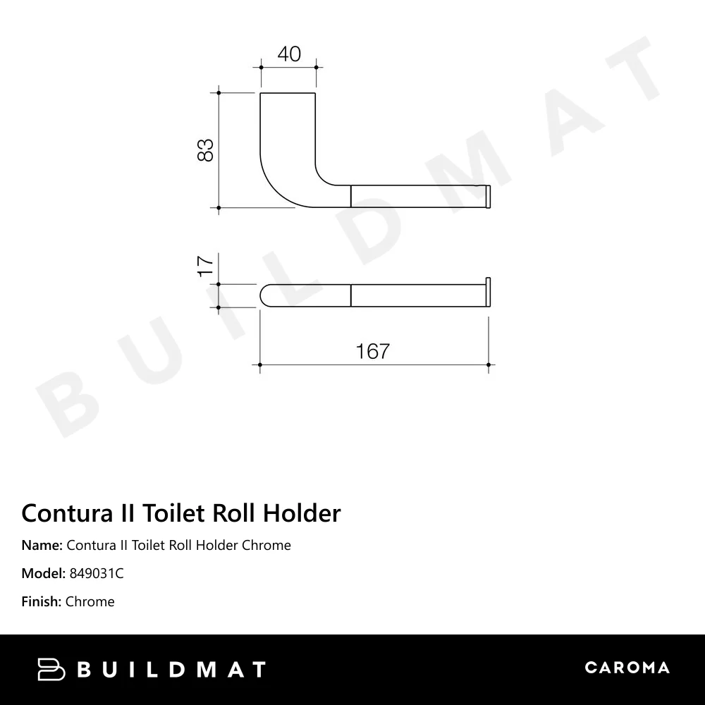 Caroma Contura II Toilet Roll Holder Chrome - Image 4