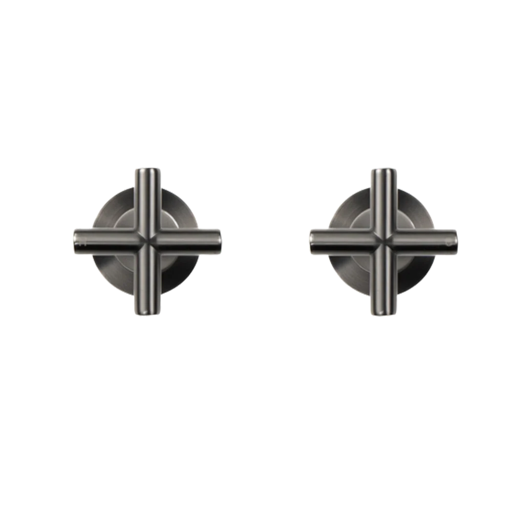 Alma Cora Brushed Gunmetal Cross Tap Handles - Image 3