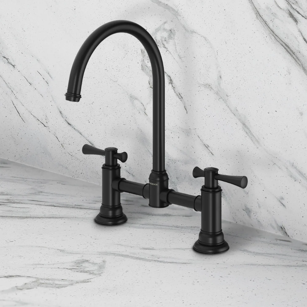 Phoenix Cromford Exposed Sink Set Matte Black - Image 2