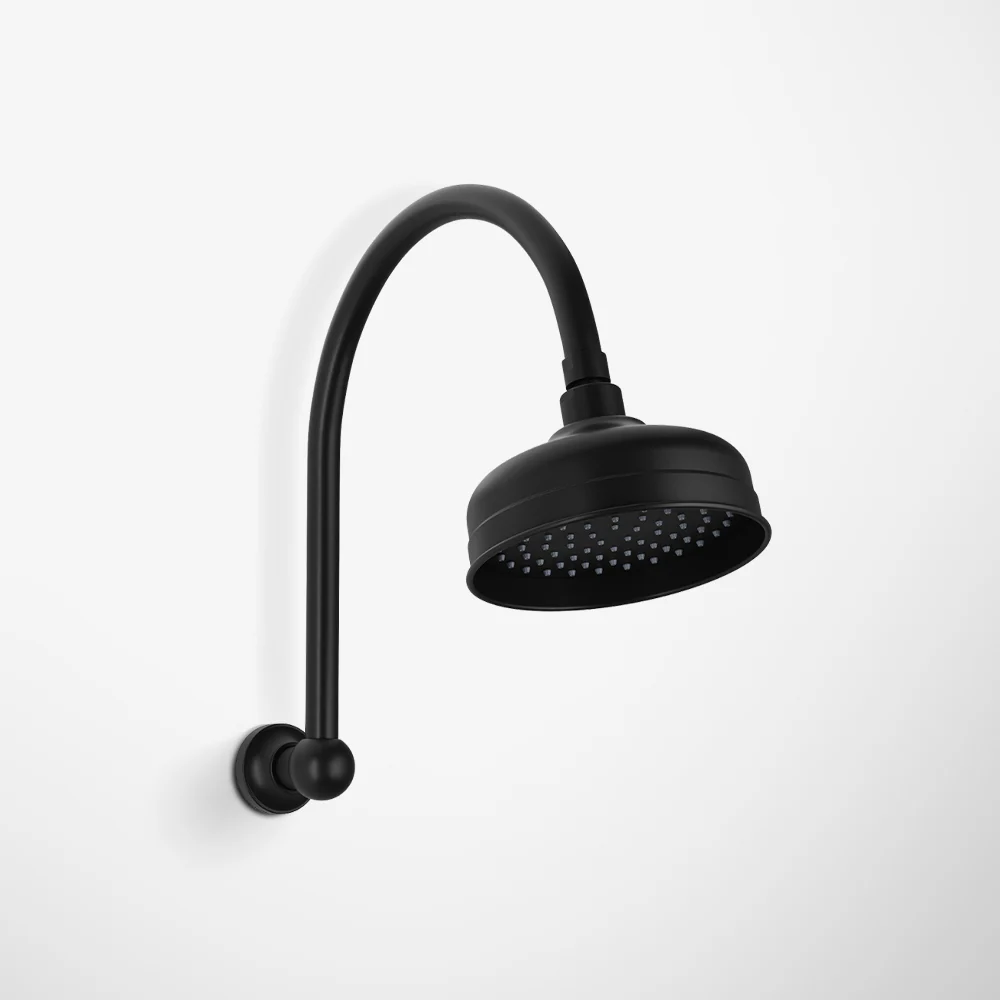 Phoenix Cromford High-Rise Shower Arm and Rose Matte Black - Image 2