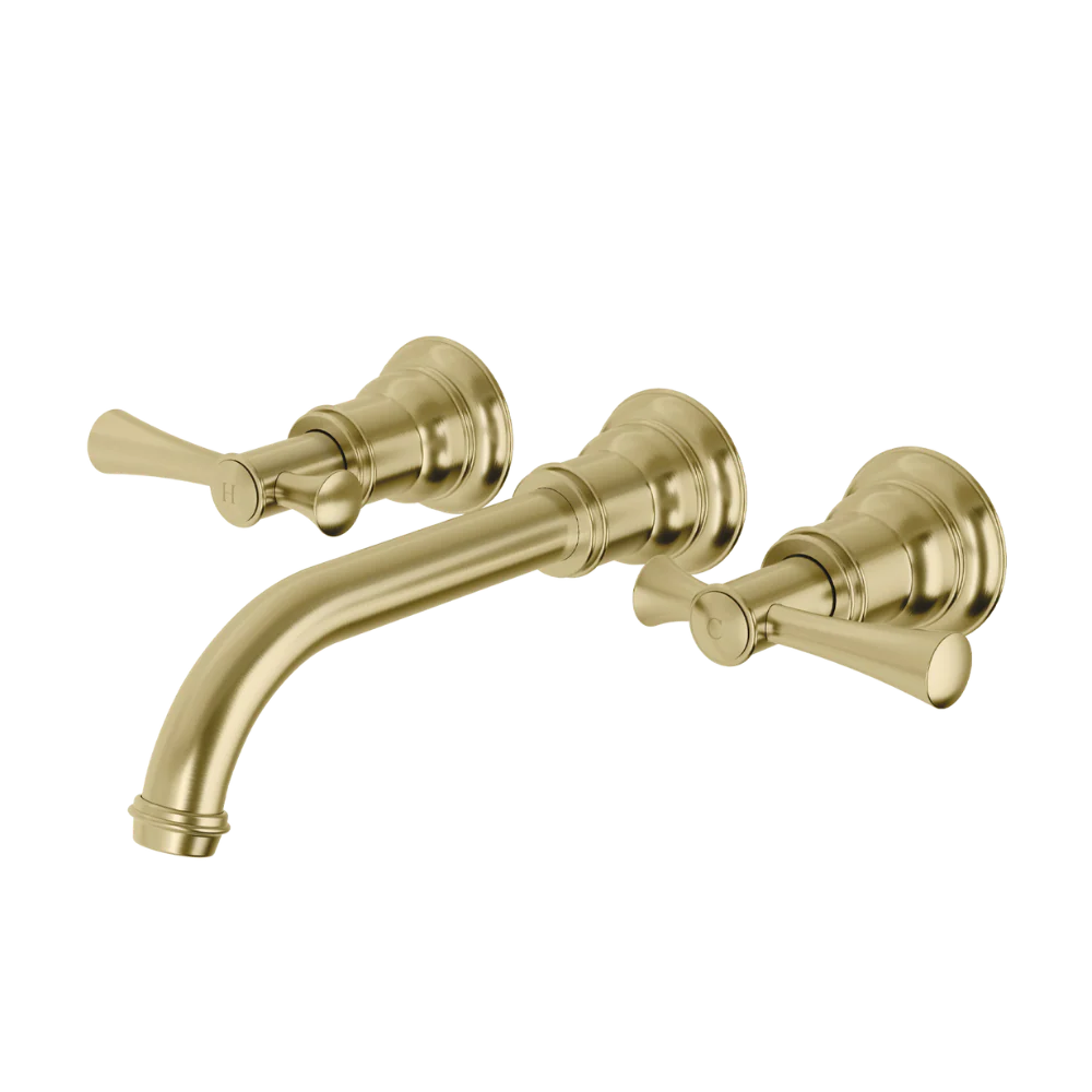 Phoenix Cromford Wall Basin / Bath Tap Set Lead Free Brushed Gold - Image 3