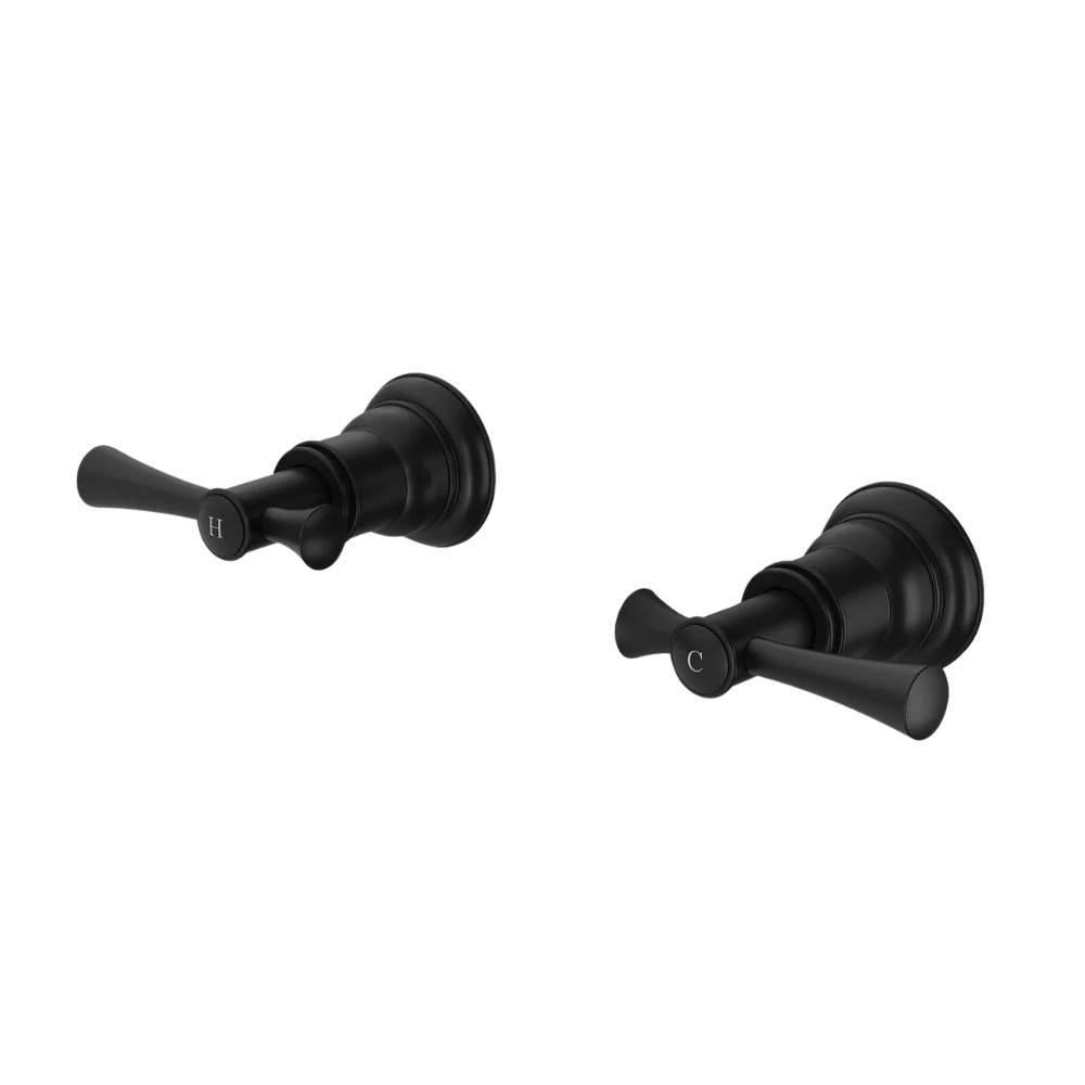 Phoenix Cromford Wall Top Assemblies 15mm Extended Spindles Matte Black - Image 3