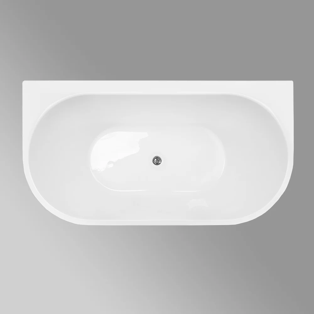 Decina Alegra 1500mm Back to Wall Freestanding Bath Gloss White - Image 2