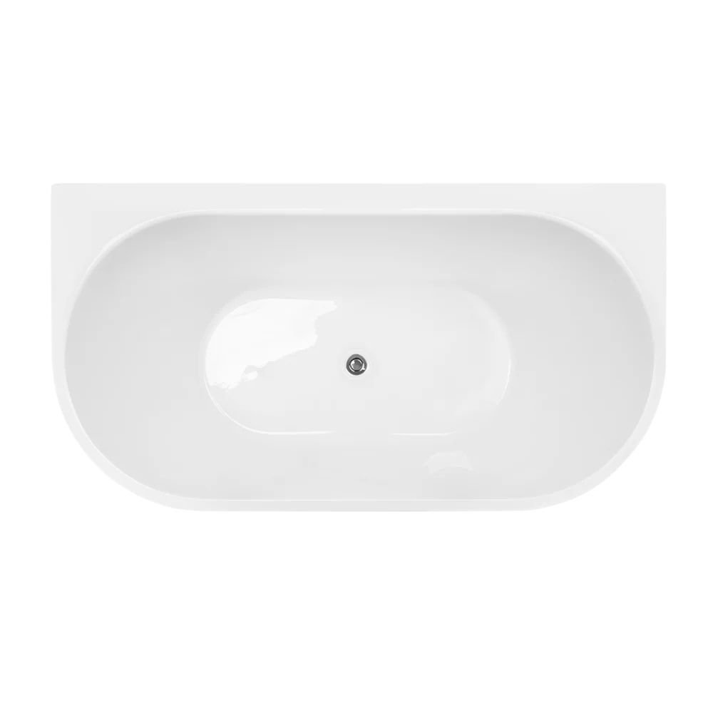 Decina Alegra 1500mm Back to Wall Freestanding Bath Gloss White - Image 3