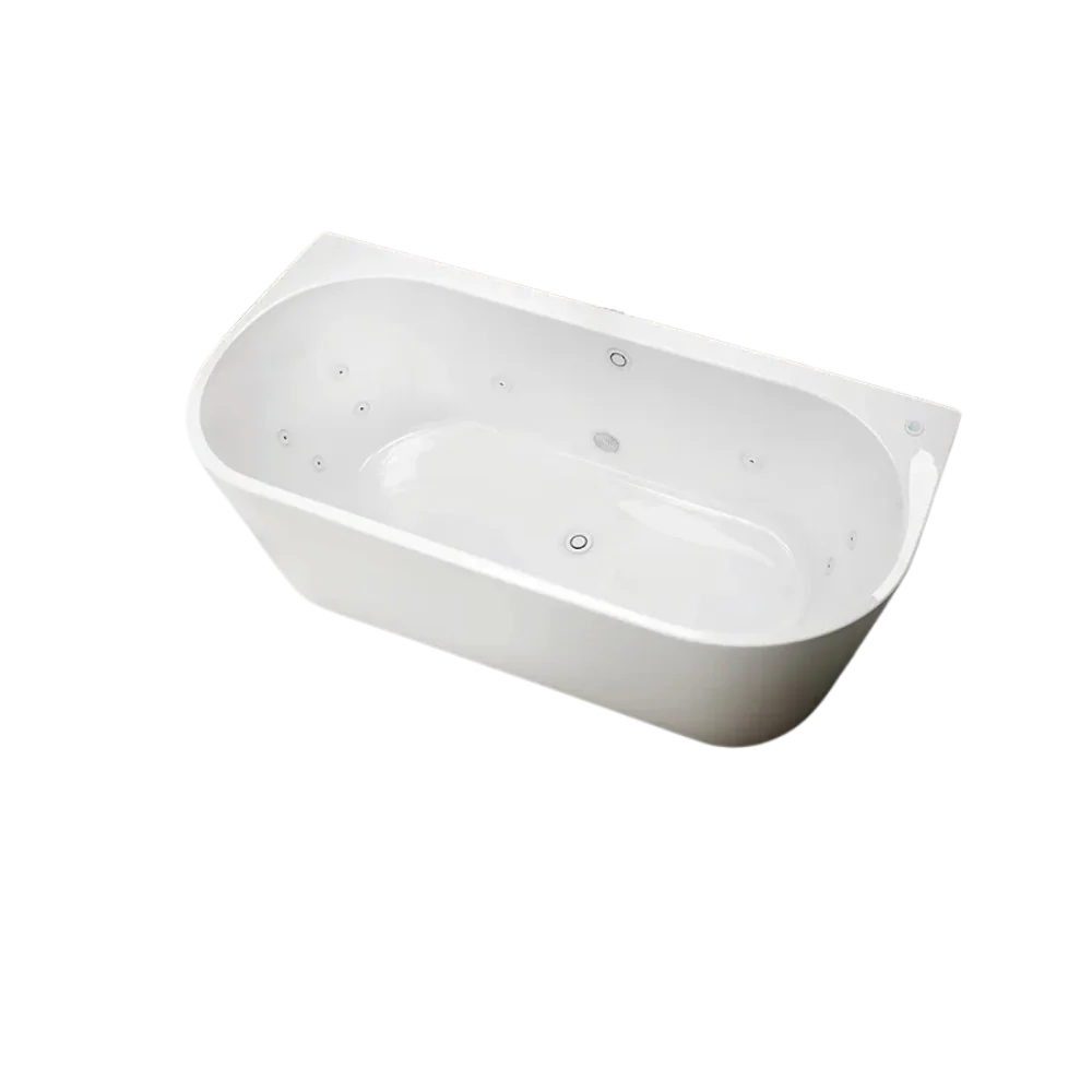 Decina Alegra Contour 1500mm Back to Wall Freestanding Spa Bath White