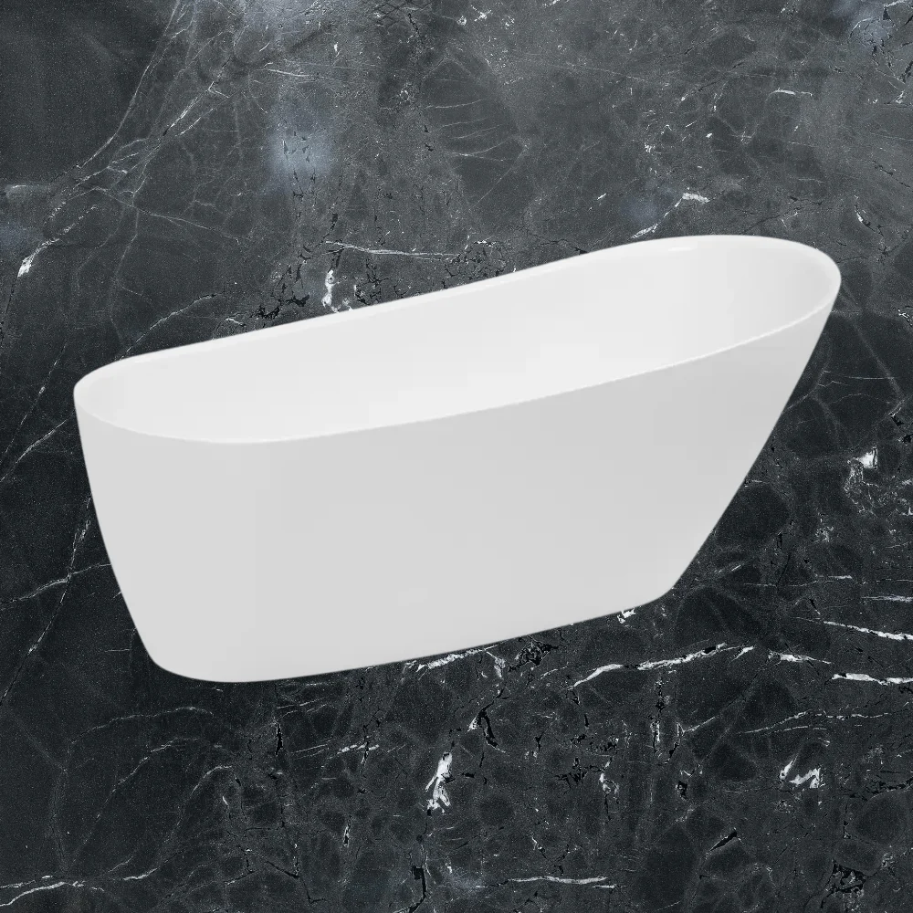 Decina Caval 1680 Freestanding Bath with Integrated Overflow White - Image 2