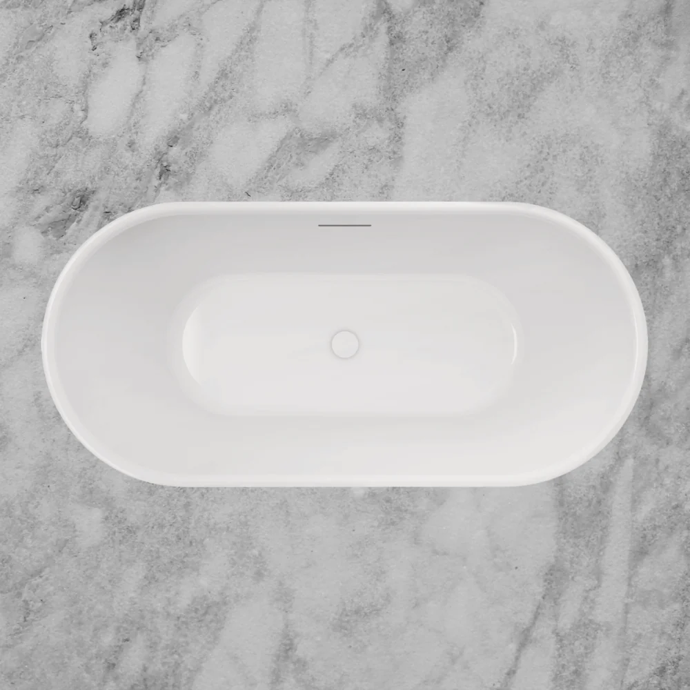 Decina Valentina 1700 Oval Freestanding Bath Matte White - Image 2