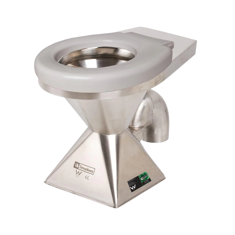 3monkeez Disabled Pedestal Toilet Pan S Trap with Seat - Image 4