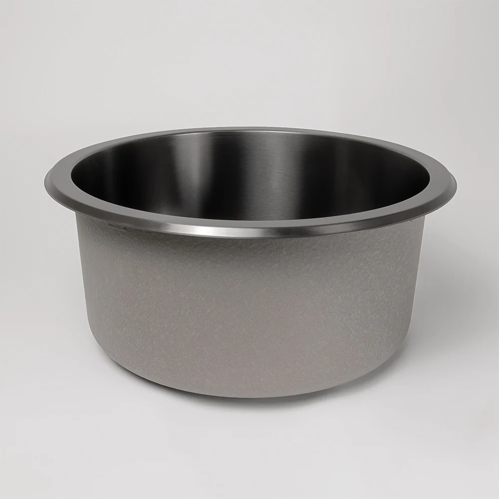 Alma Brushed Gunmetal Divya 425x425 Round Sink - Image 6