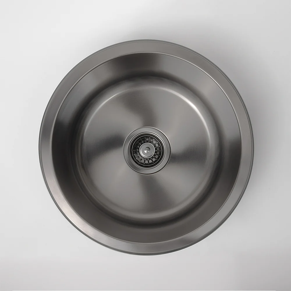 Alma Brushed Gunmetal Divya 425x425 Round Sink - Image 8