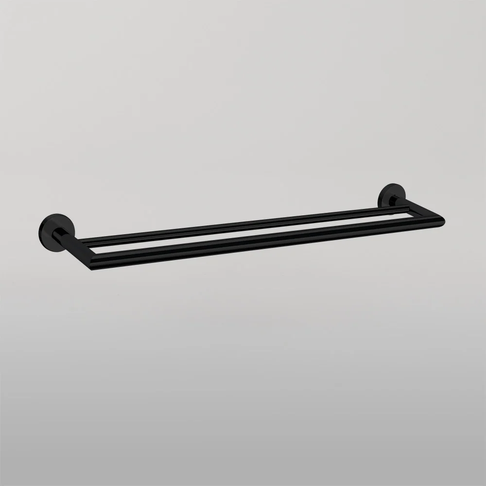 Nero Dolce Double Towel Rail 700mm Matte Black - Image 2