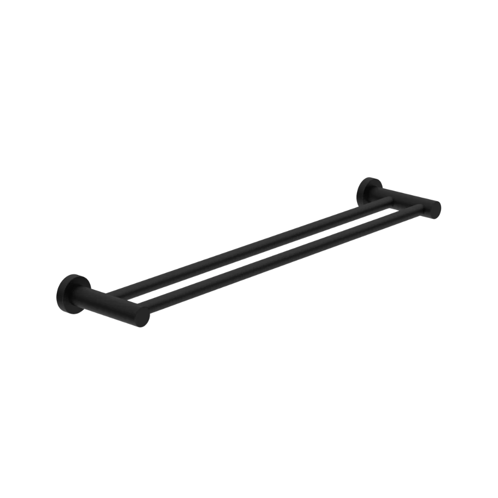 Nero Dolce Double Towel Rail 800mm Matte Black - Image 3