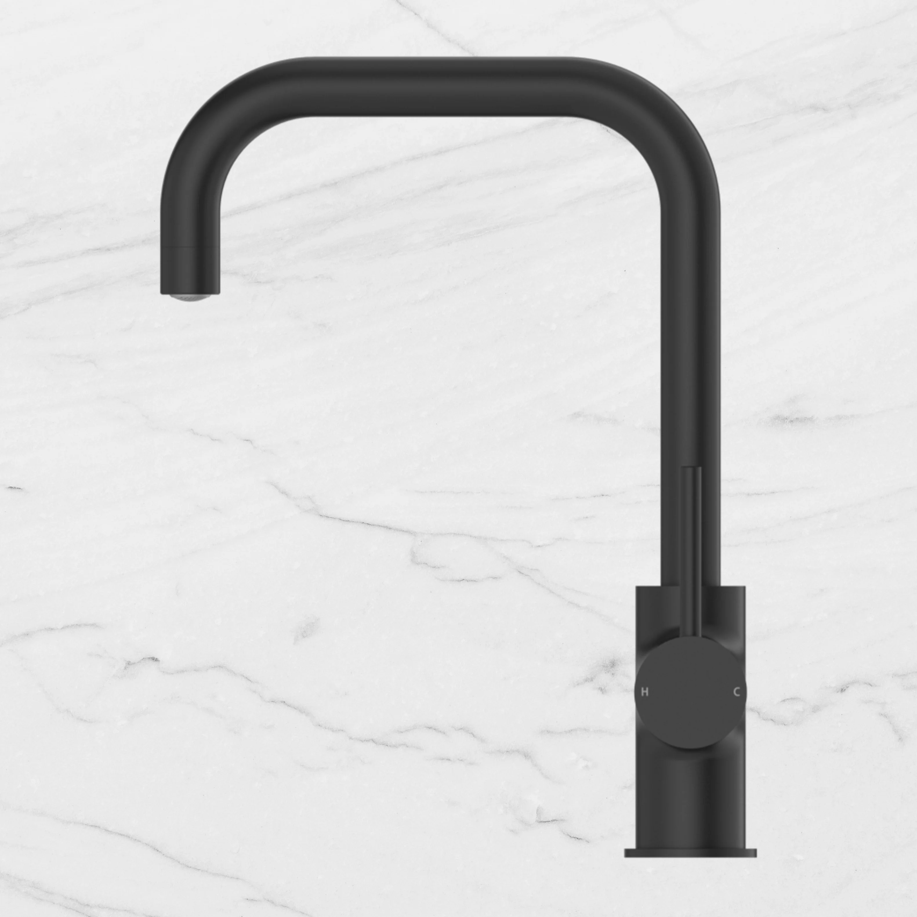 Nero Dolce Square Kitchen Mixer Matte Black - Image 2