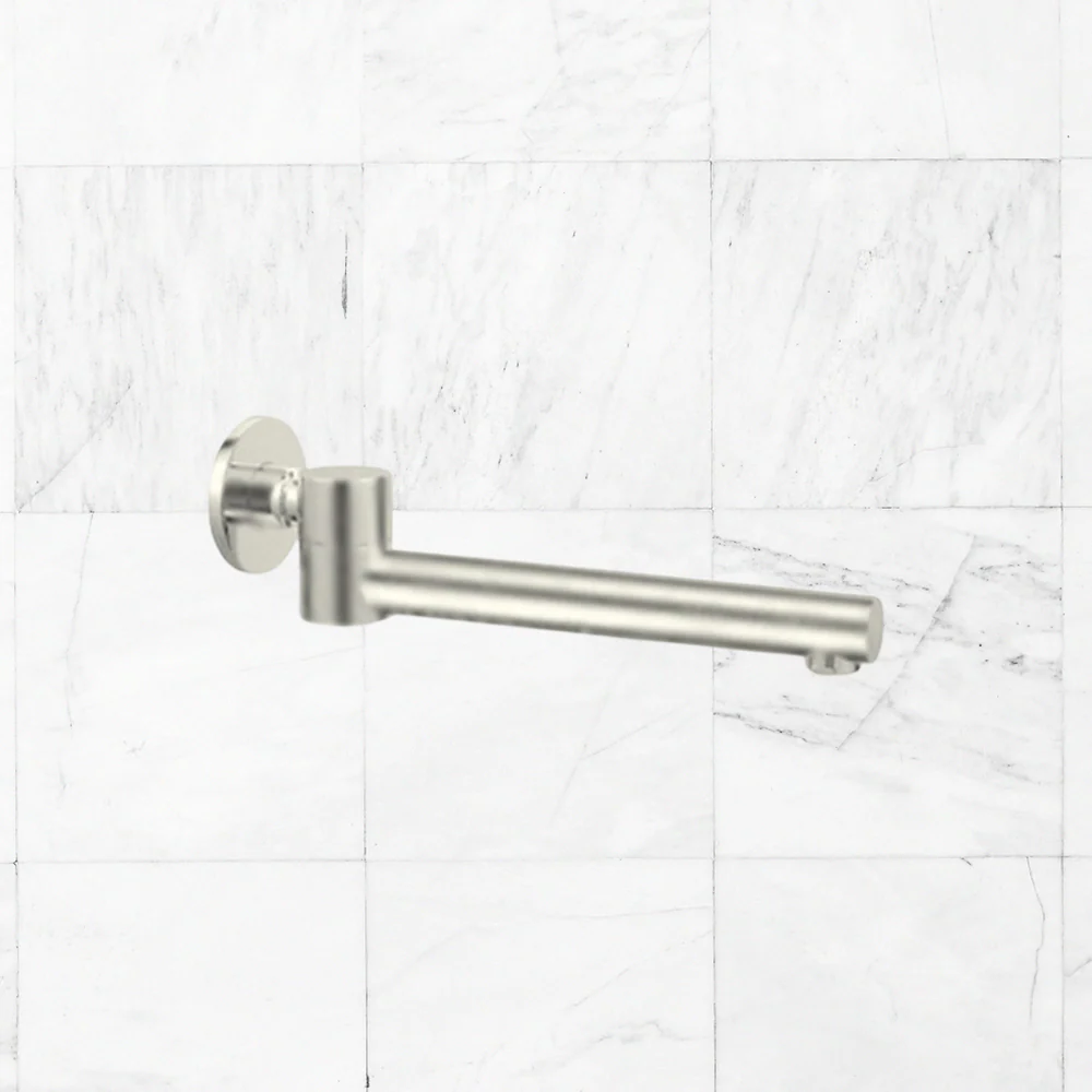 Nero Dolce Wall Mounted Swivel Bath Spout Brushed Nickel - Image 2