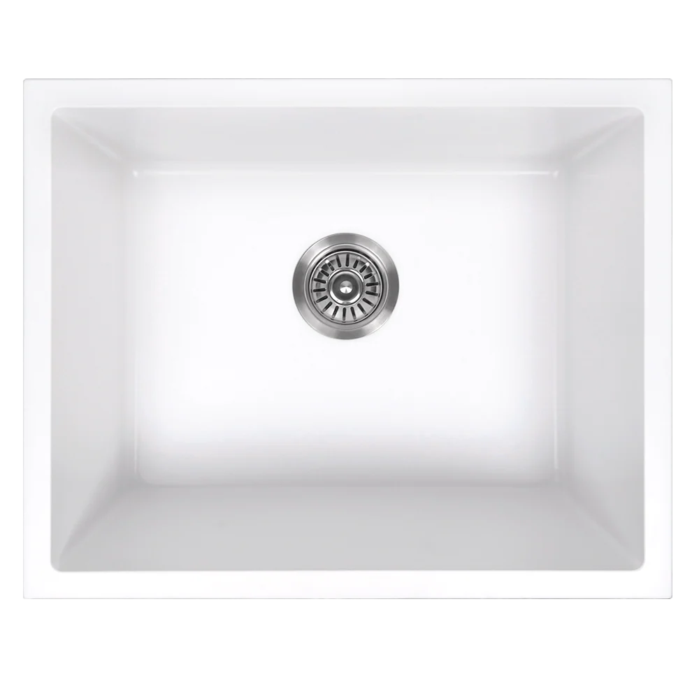 Alma Donald 560x445 White Granite Square Single Bowl - Image 3